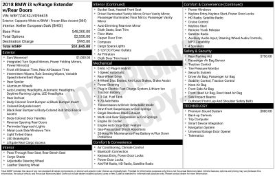 2018 BMW i3 94Ah w/Range Extender