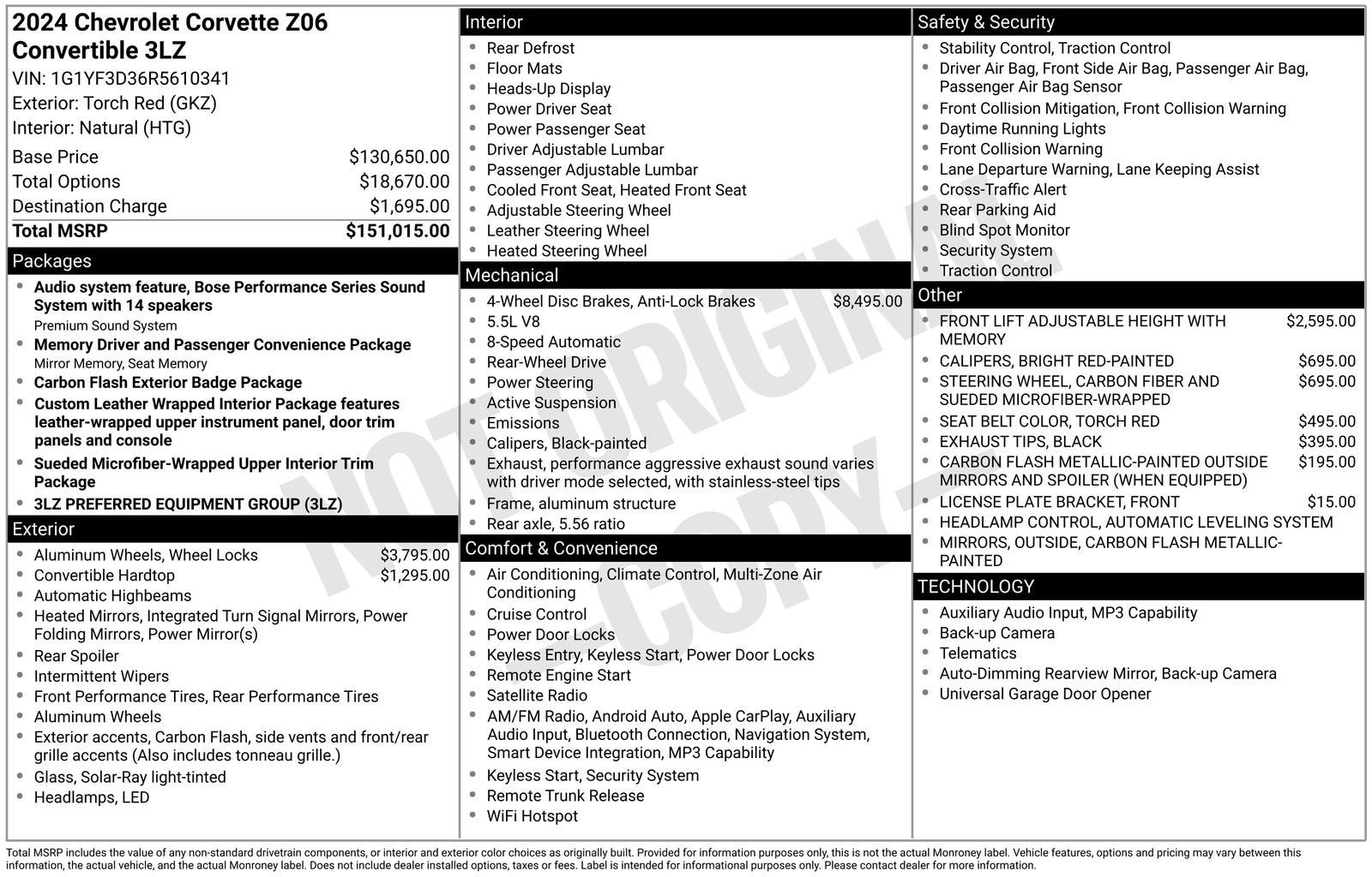 2024 Chevrolet Corvette Z06 3LZ