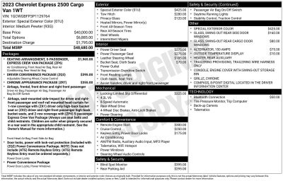 2023 Chevrolet Express Cargo 2500 WT