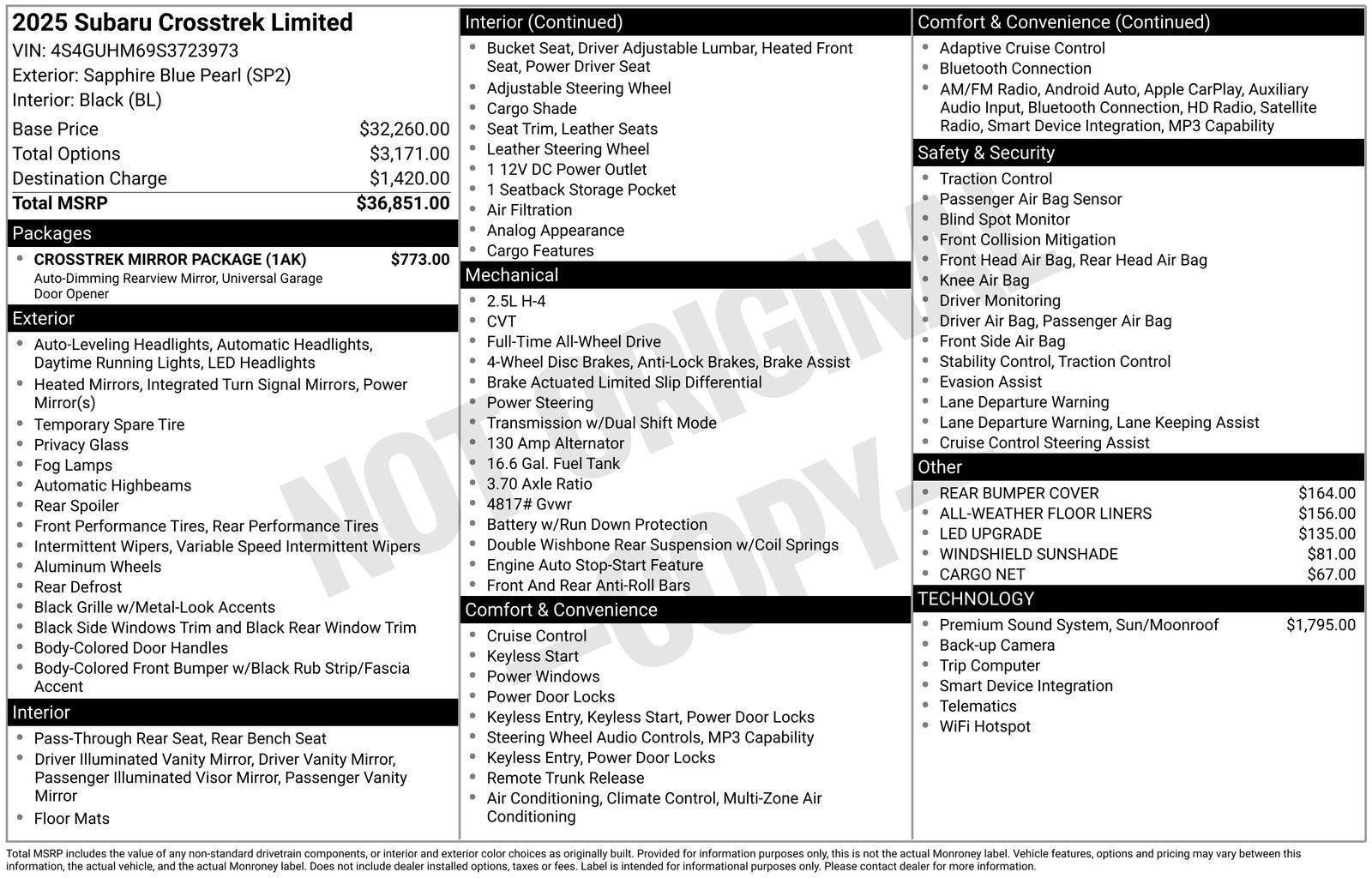 2025 Subaru Crosstrek Limited
