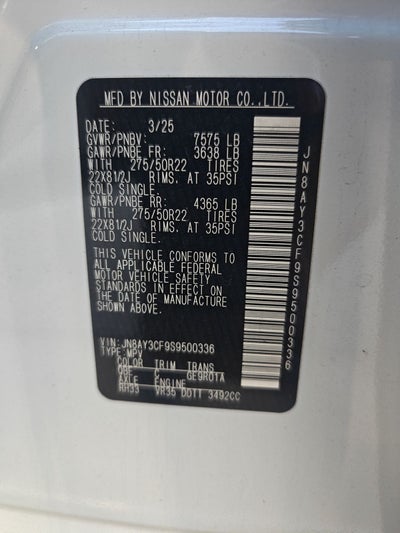 2025 Nissan Armada Platinum Reserve